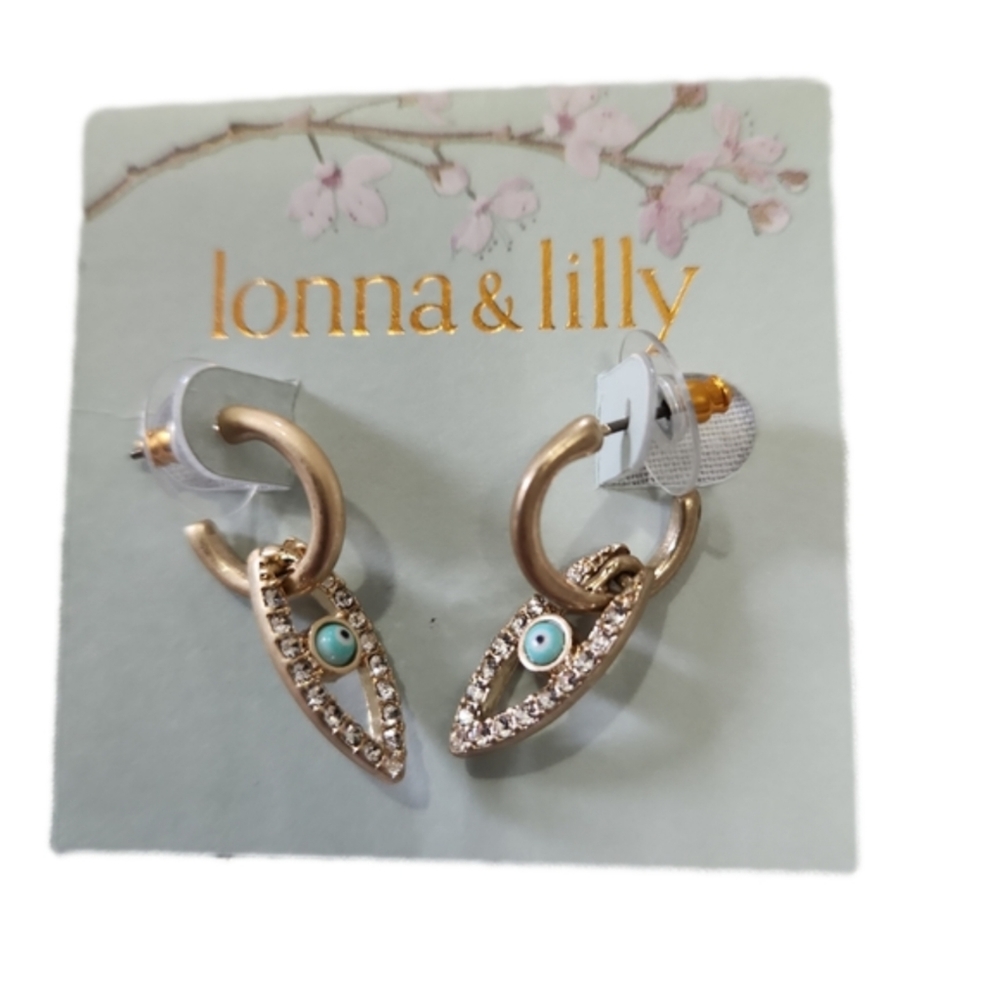 Lonna & Lilly Gold Tone CZ Turquoise Drop Earring